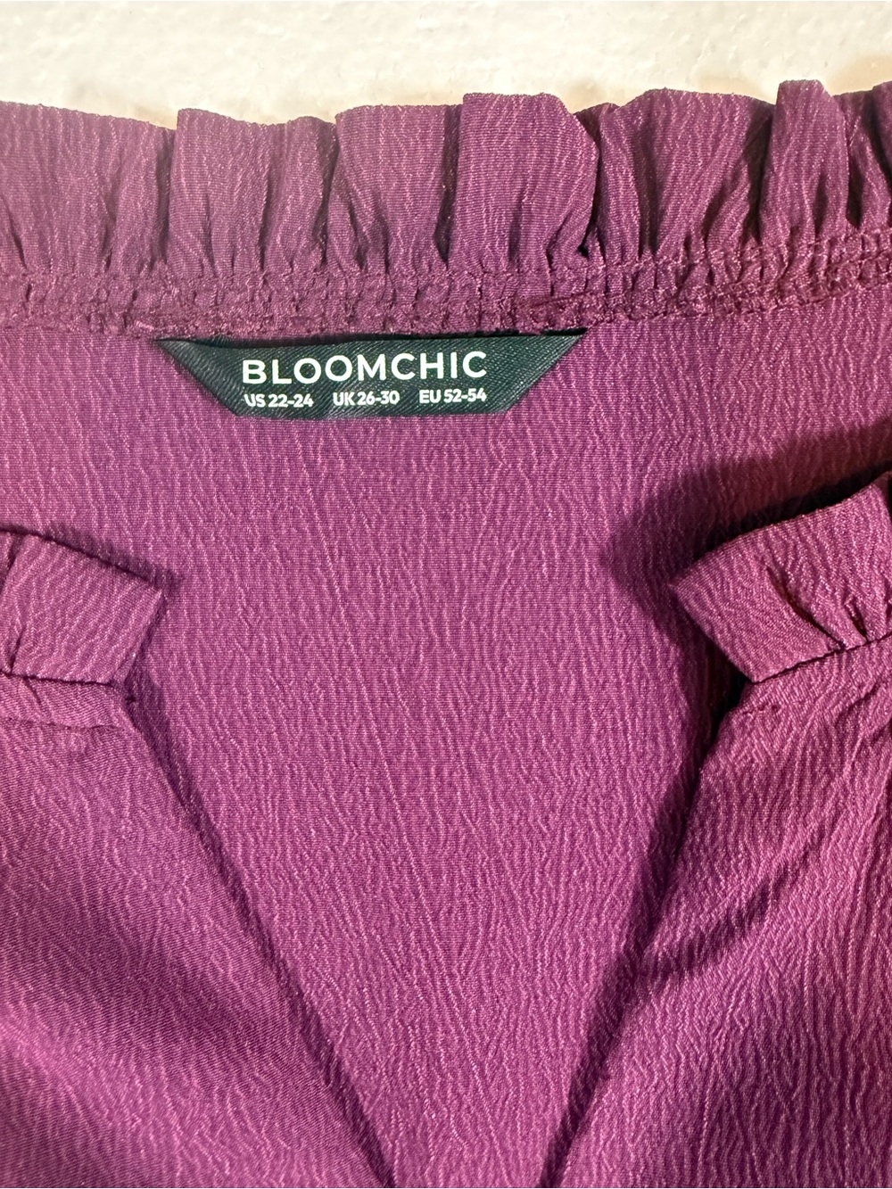 BloomChic Plus-Size Long Sleeve Purple Tiered Midi Dress long sleeve - Picture 4 of 9